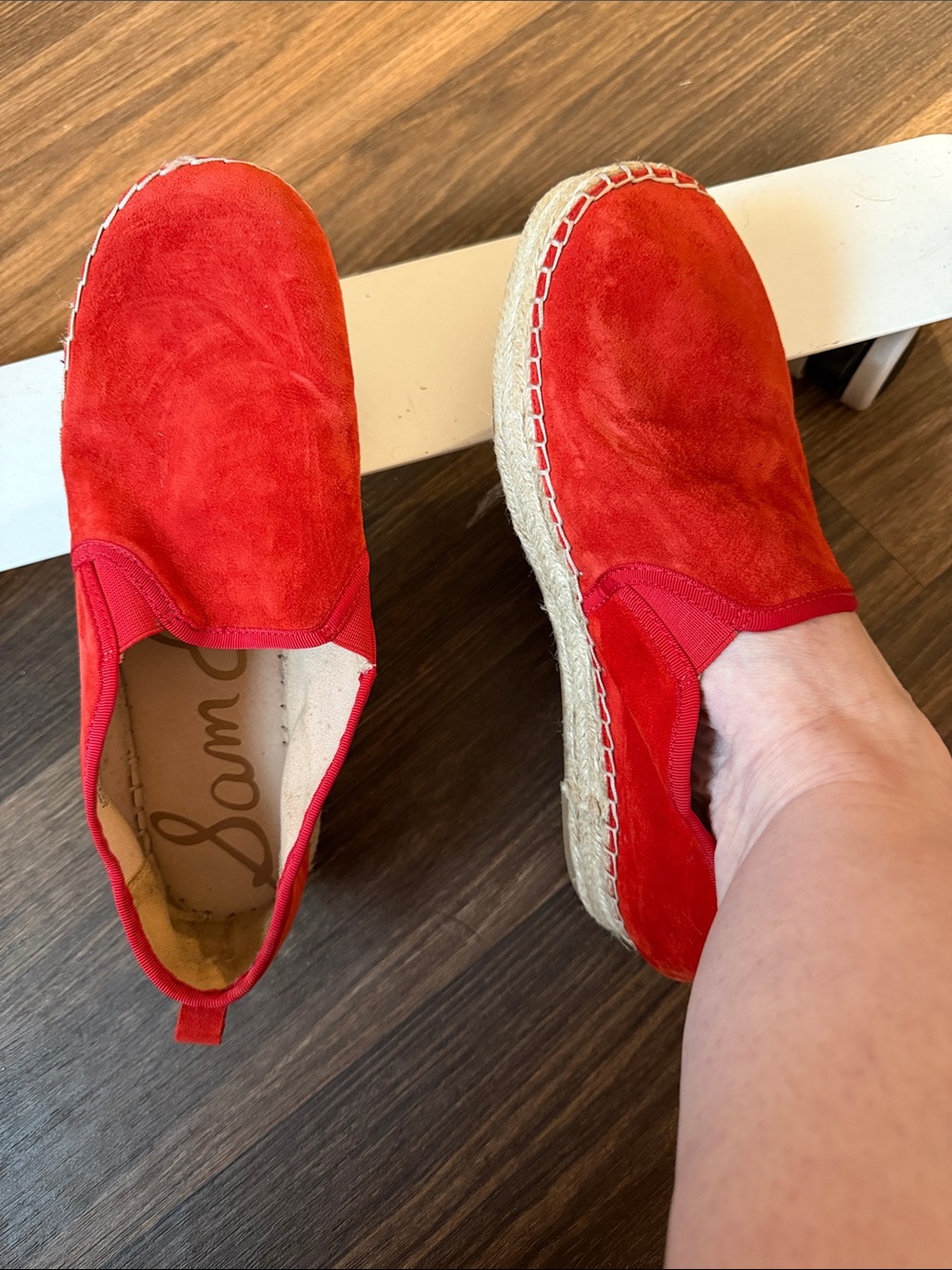 Sam Edelman Red Suede Espadrille Slip-On size 9.5